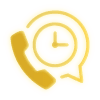 phone and clock in chat bubble