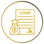 loan paper with money bag
